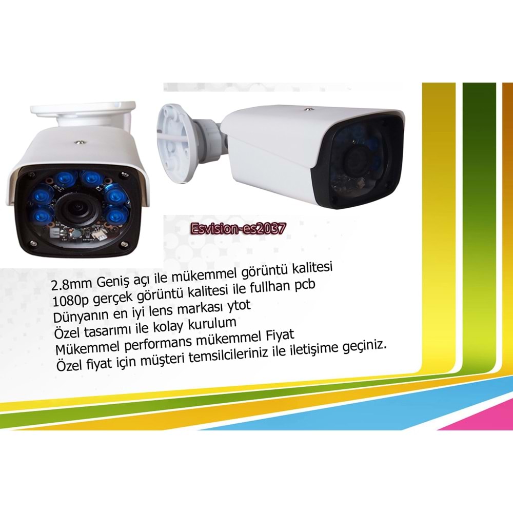 ESVİSİON ES-2037 2MP 2.8mm 6 BİG LED AHD KAMERA