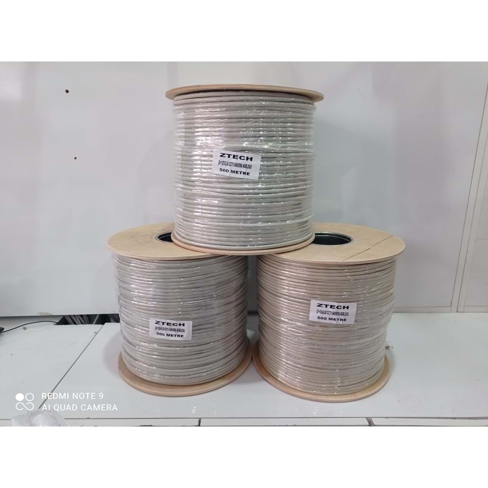 ZTECH ÖZEL SERİ 2+1 2*0,50 500M CCTV KABLO