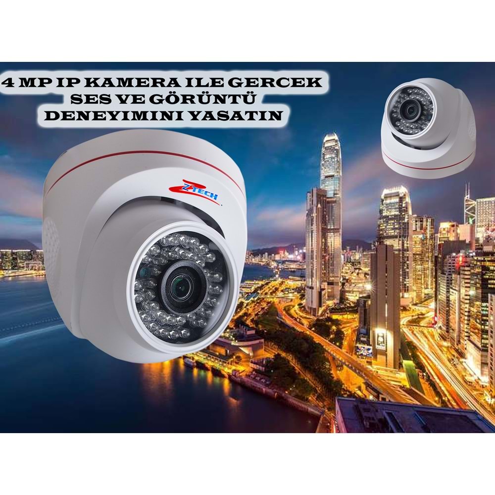 ZTECH ZR-737İP 2.8MM 36 LED 4MP İP KAMERA SESLİ DOME